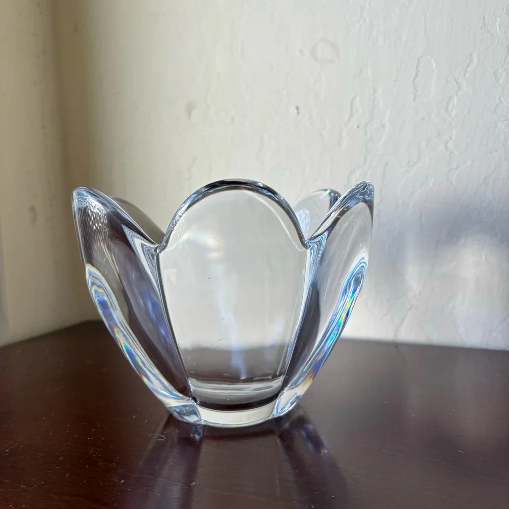 Vintage MIKASA RAMONA Flower Cut Crystal Decorative Flower Vase Arches Heavy 6